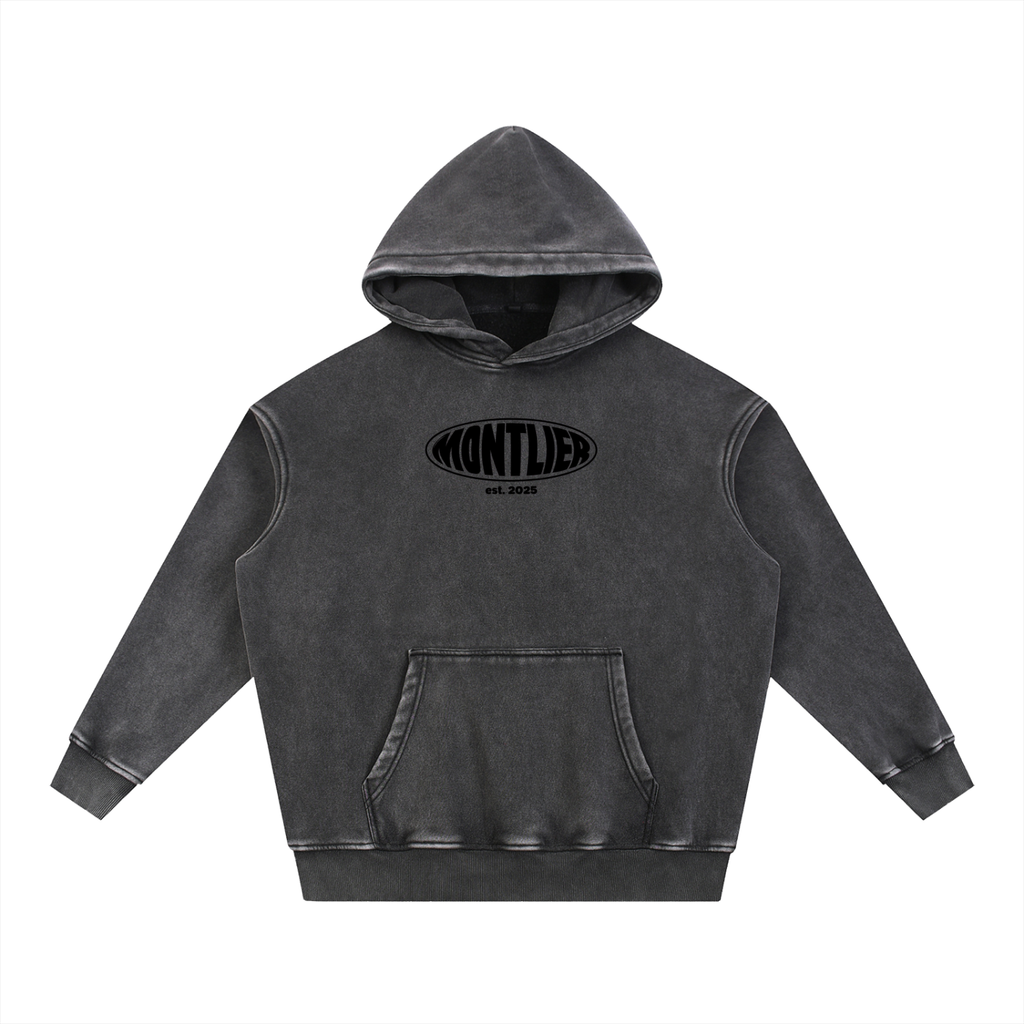 "No Wasted Potential" Snow Wash Fleece Oversize Hoodie