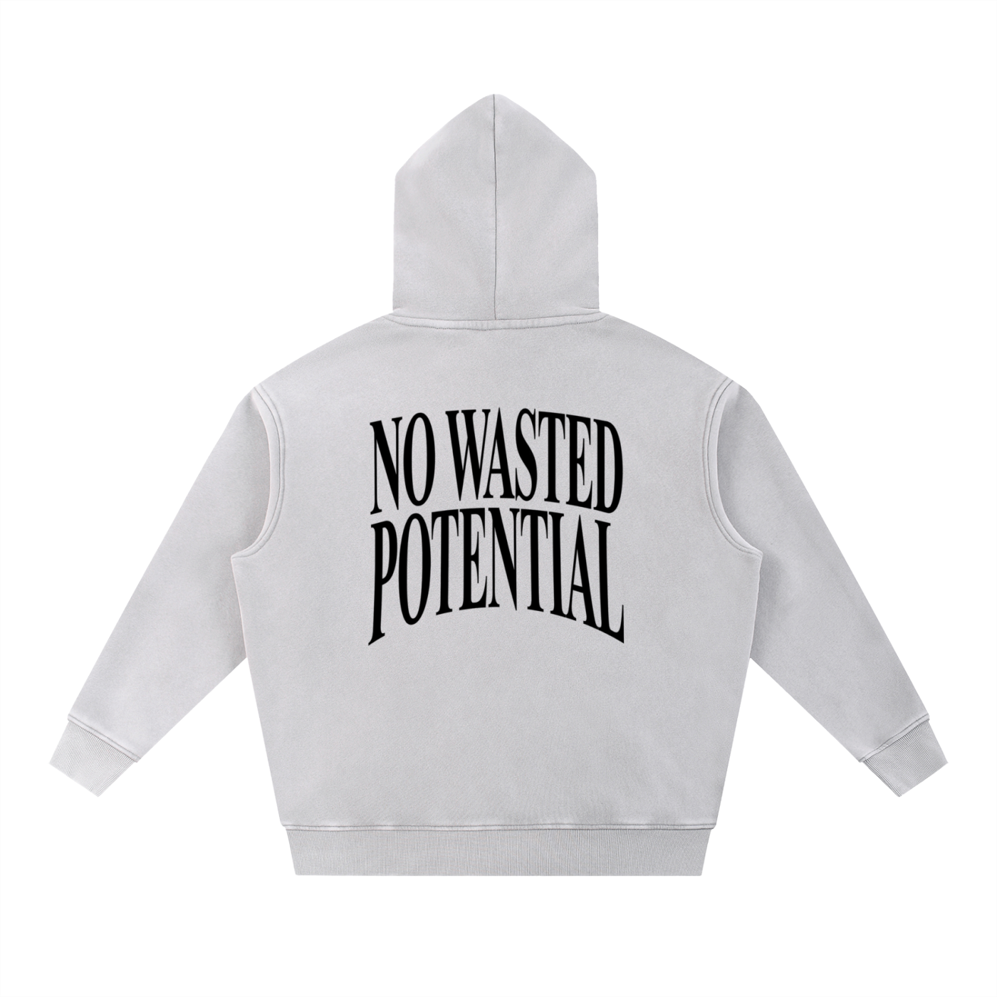 "No Wasted Potential" Snow Wash Fleece Oversize Hoodie