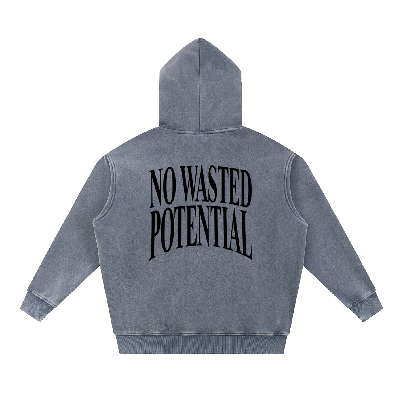 "No Wasted Potential" Snow Wash Fleece Oversize Hoodie